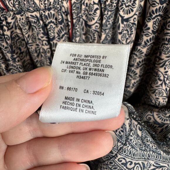 Vanessa Virginia Anthropologie Womens Lace Trim Off the Shoulder Tunic Top Sz M - Picture 12 of 15